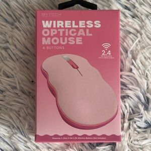 Pink Wireless Optical Mouse by Bytech USB Receiver Plug & Play